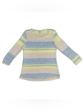 Talbots Cotton blend pastel striped knit longsleeve shirt women’s small petite